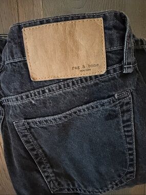 rag & bone Women's Black Wide Leg Jeans